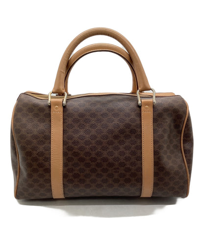 CELINE Mini Boston Bag Hand Bag Tote Purse Macadam Brown Beige Authentic