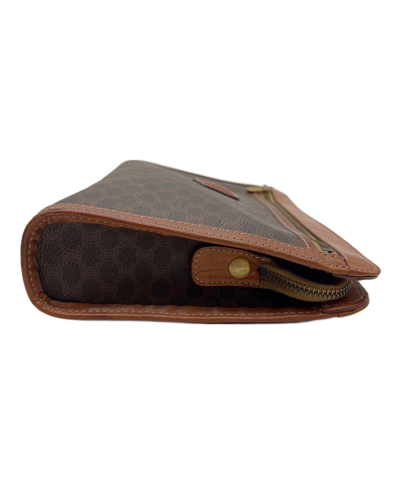 CELINE Clutch Bag Second Bag Macadam Brown Authentic