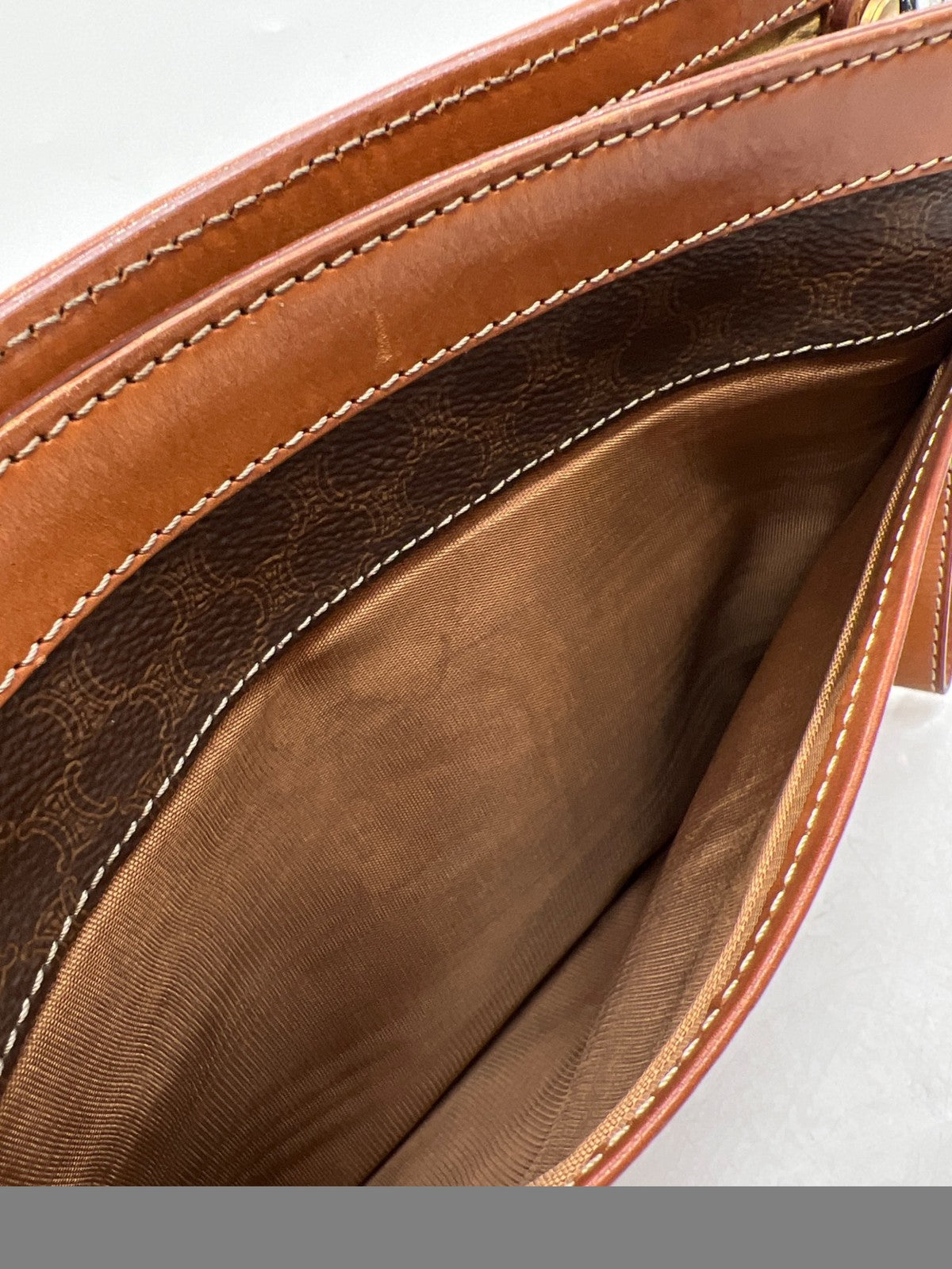 CELINE Clutch Bag Second Bag Macadam Brown Authentic