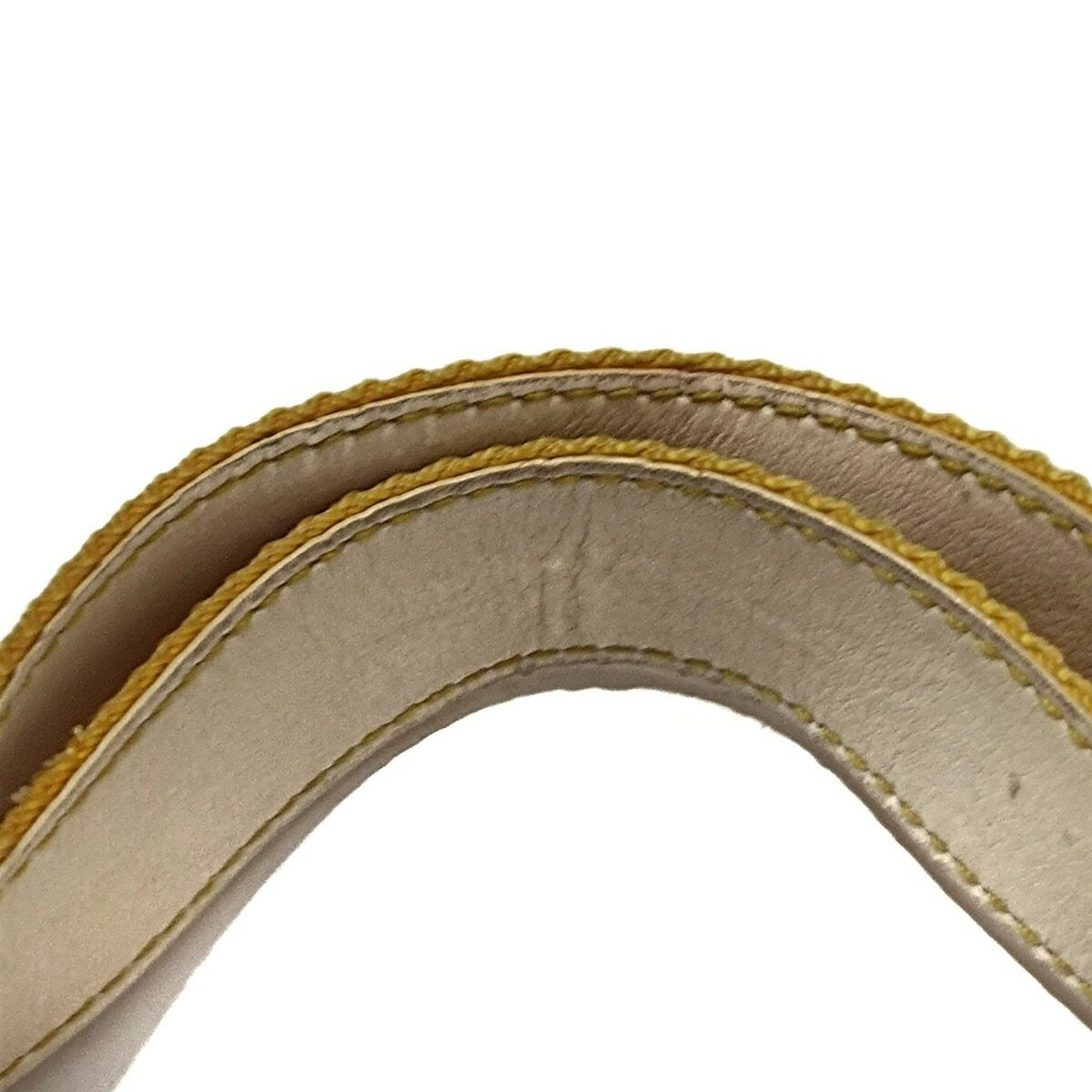 CELINE Hand Bag Purse C Macadam PVC Nylon Leather Gray Beige Dark Yellow Ivory