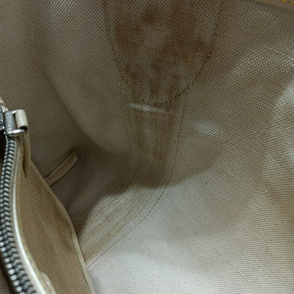 CELINE Hand Bag Purse C Macadam PVC Nylon Leather Gray Beige Dark Yellow Ivory