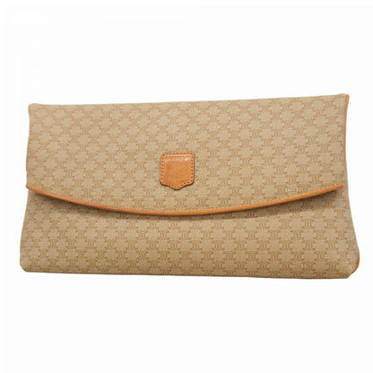 CELINE Clutch Bag Second Bag Macadam PVC Brown Authentic