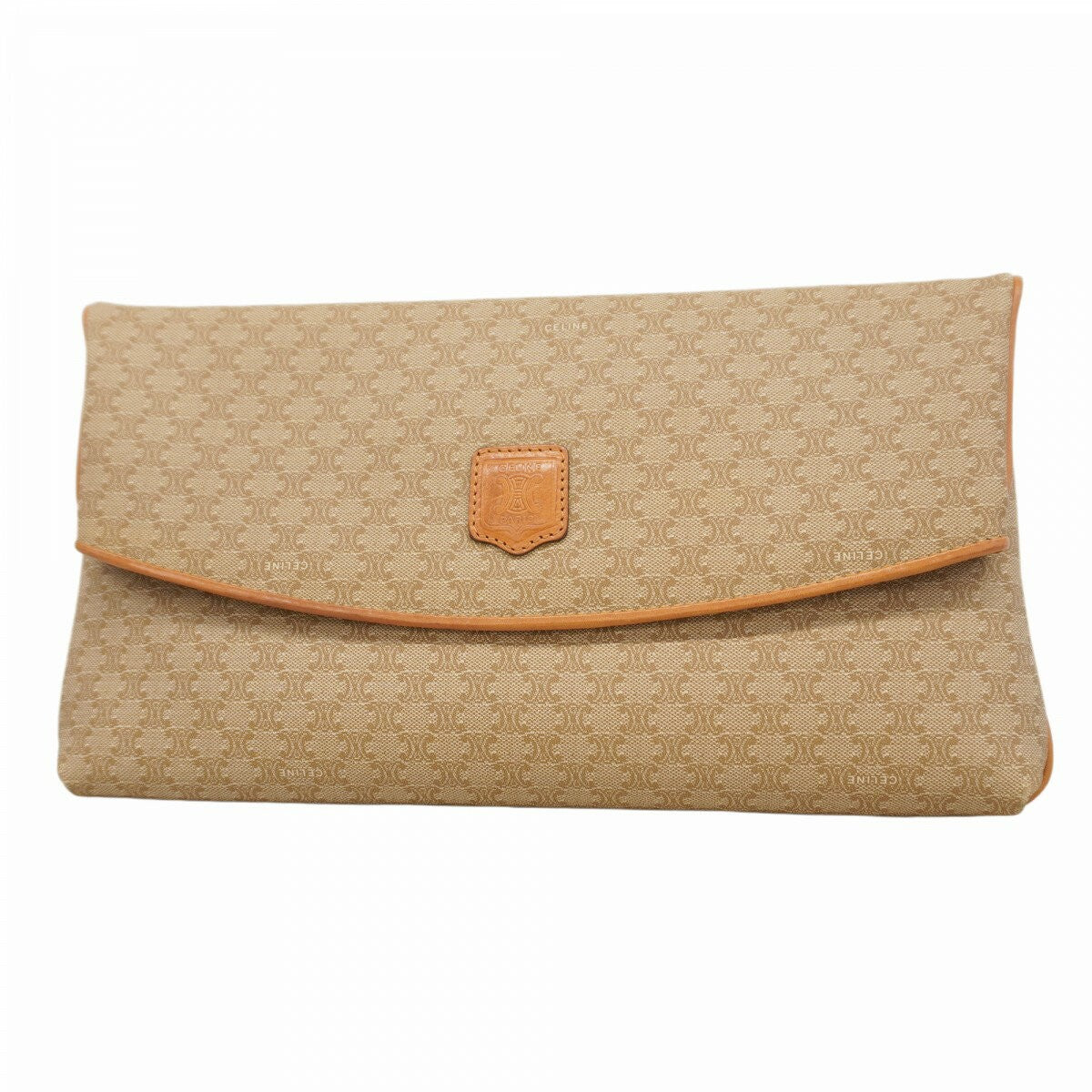 CELINE Clutch Bag Second Bag Macadam PVC Brown Authentic