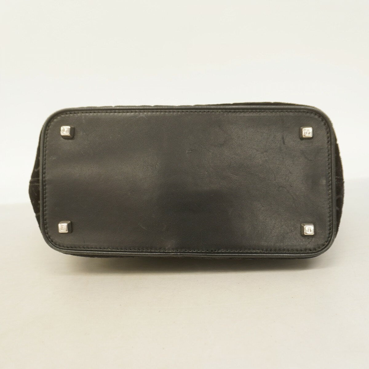 CELINE Shoulder Bag Purse C Macadam Suede Black Authentic
