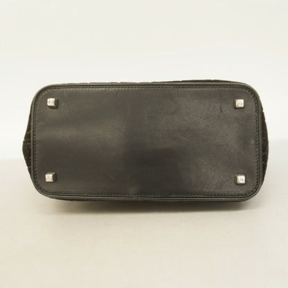 CELINE Shoulder Bag Purse C Macadam Suede Black Authentic