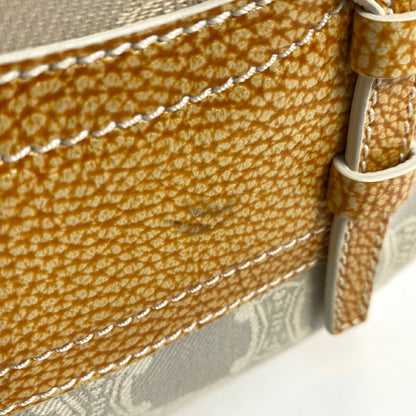 CELINE Hand Bag Tote Purse Boogie Macadam Canvas Leather Brown Ivory Authentic