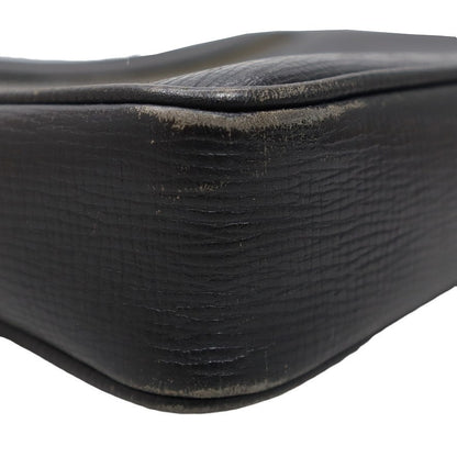 CELINE Clutch Bag Second Bag Macadam Leather Black Authentic