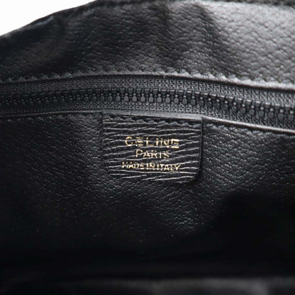 CELINE Clutch Bag Second Bag Macadam Leather Black Authentic
