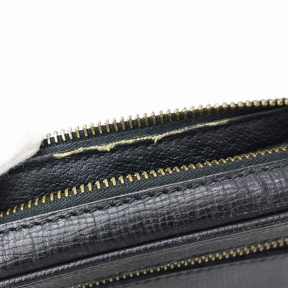 CELINE Clutch Bag Second Bag Macadam Leather Black Authentic