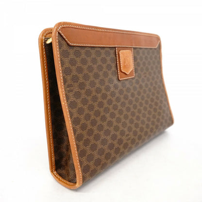 CELINE Clutch Bag Second Bag Macadam PVC Brown Authentic