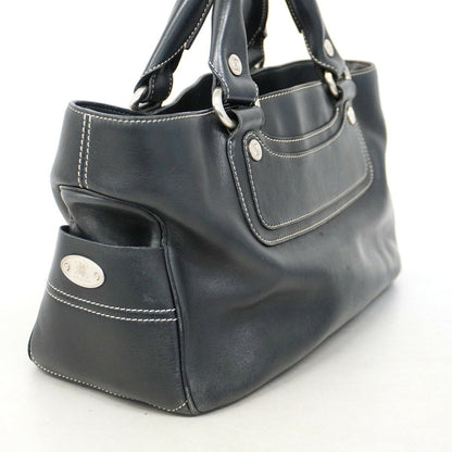 CELINE Hand Bag Tote Purse Boogie Leather Black Authentic