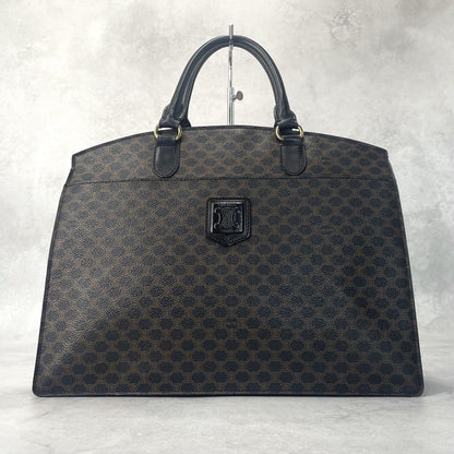 CELINE Hand Bag Tote Purse Macadam PVC Leather Black Authentic