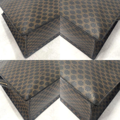 CELINE Hand Bag Tote Purse Macadam PVC Leather Black Authentic