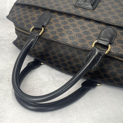 CELINE Hand Bag Tote Purse Macadam PVC Leather Black Authentic