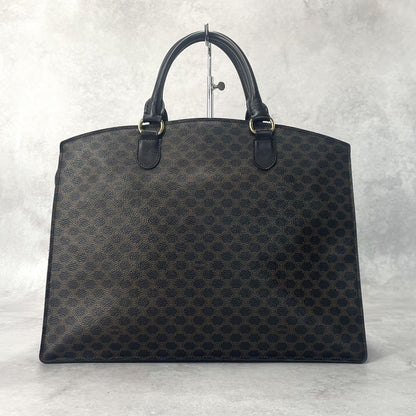 CELINE Hand Bag Tote Purse Macadam PVC Leather Black Authentic