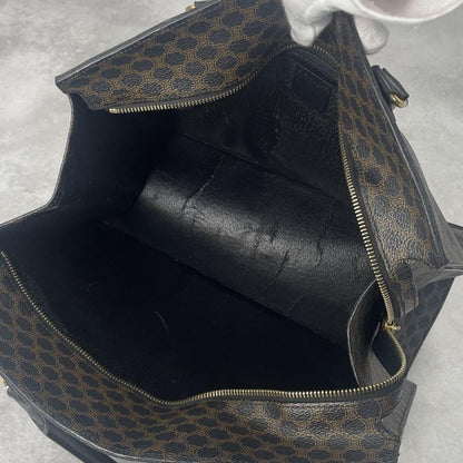 CELINE Hand Bag Tote Purse Macadam PVC Leather Black Authentic