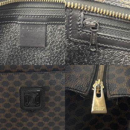 CELINE Hand Bag Tote Purse Macadam PVC Leather Black Authentic