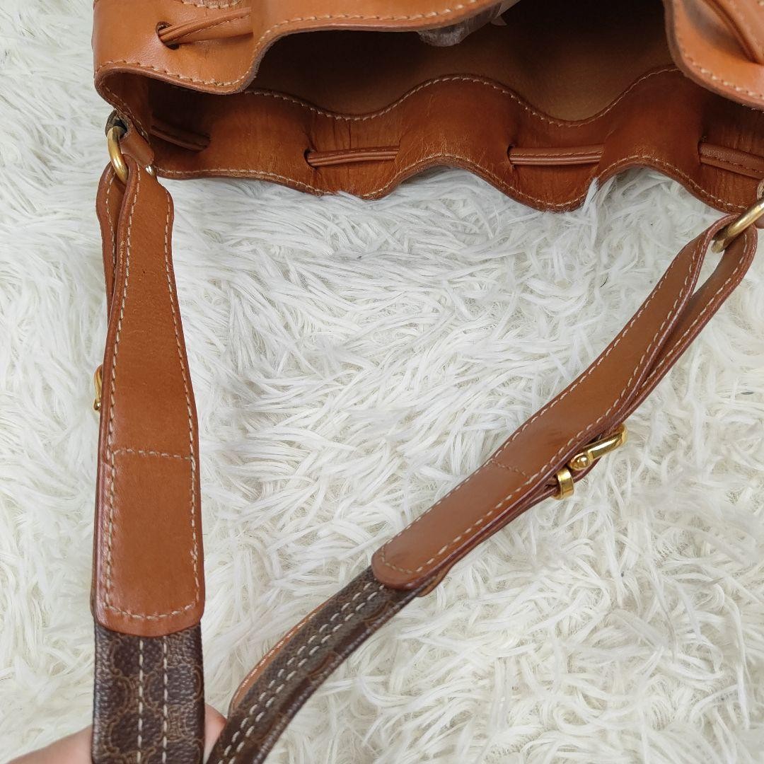 CELINE Shoulder Bag Purse Macadam PVC Leather Brown Authentic