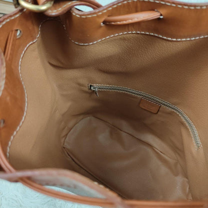 CELINE Shoulder Bag Purse Macadam PVC Leather Brown Authentic