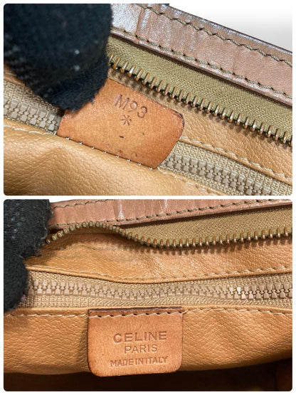 CELINE Clutch Bag Second Bag Macadam PVC Leather Brown Authentic