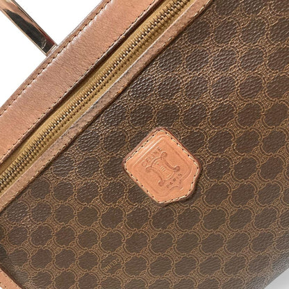 CELINE Clutch Bag Second Bag Macadam PVC Leather Brown Authentic