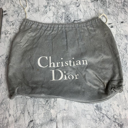 Christian Dior Shoulder Bag Purse CD Leather Navy Authentic