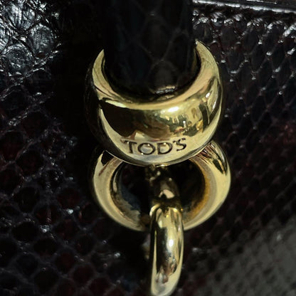TOD'S Hand Bag Tote Purse Leather Brown Authentic