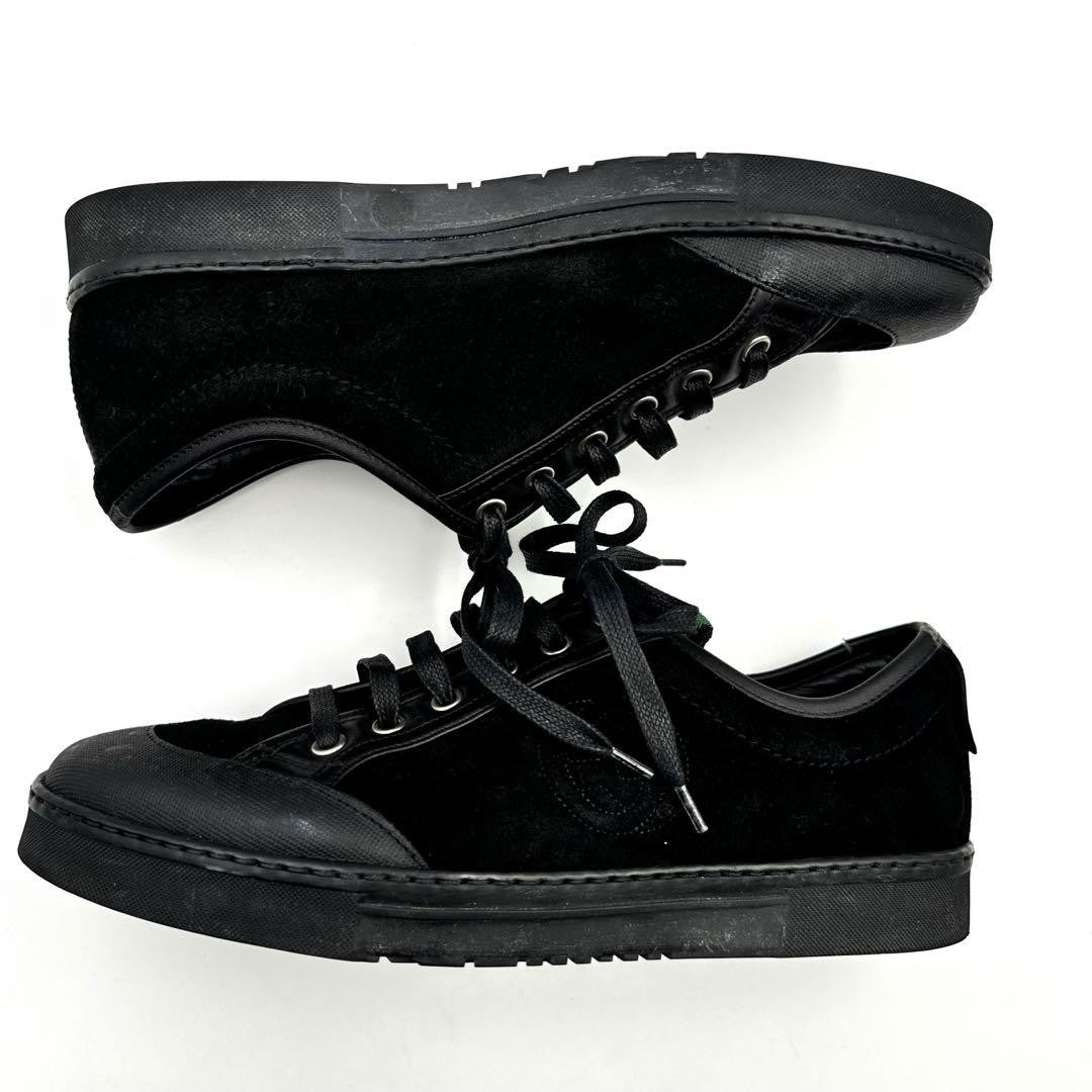 GUCCI Sneakers Shoes Low-Cut Sherry Line EU 38 US 8 Leather Suede Black Auth