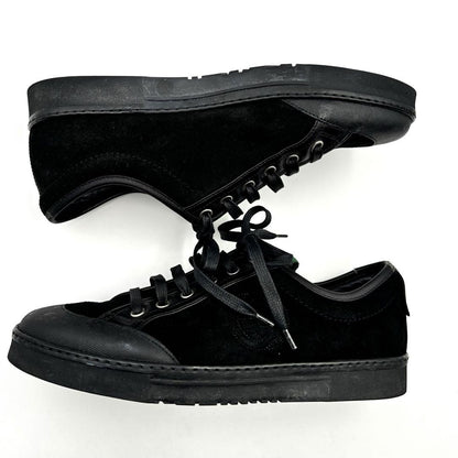 GUCCI Sneakers Shoes Low-Cut Sherry Line EU 38 US 8 Leather Suede Black Auth