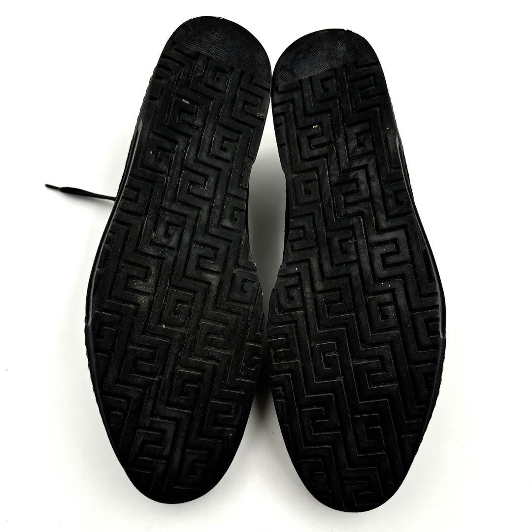 GUCCI Sneakers Shoes Low-Cut Sherry Line EU 38 US 8 Leather Suede Black Auth