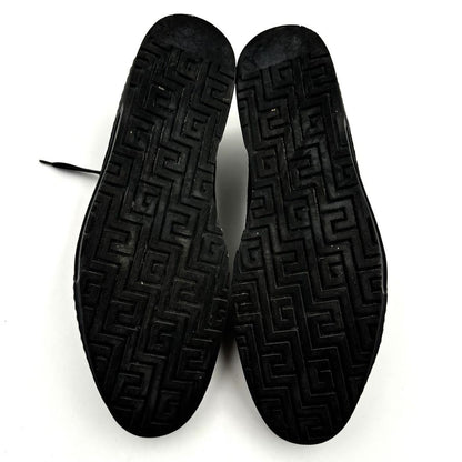 GUCCI Sneakers Shoes Low-Cut Sherry Line EU 38 US 8 Leather Suede Black Auth