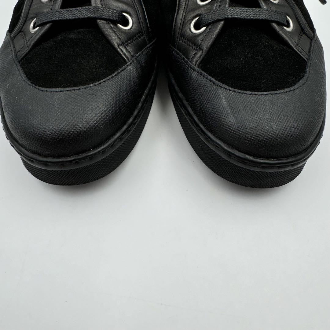 GUCCI Sneakers Shoes Low-Cut Sherry Line EU 38 US 8 Leather Suede Black Auth