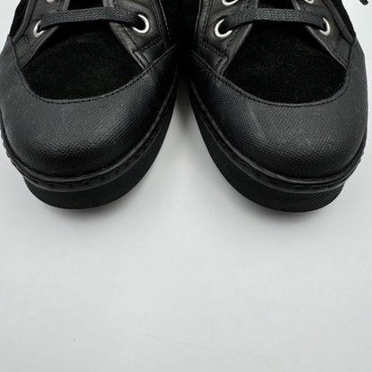 GUCCI Sneakers Shoes Low-Cut Sherry Line EU 38 US 8 Leather Suede Black Auth