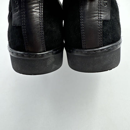 GUCCI Sneakers Shoes Low-Cut Sherry Line EU 38 US 8 Leather Suede Black Auth