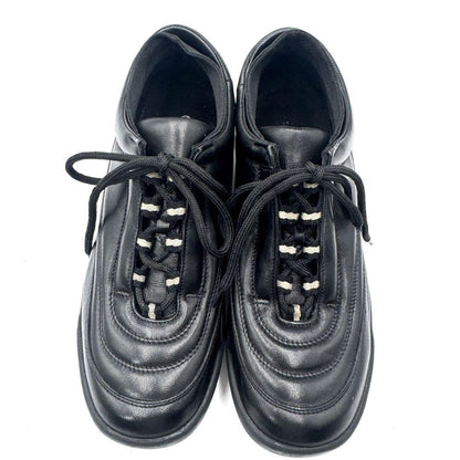 GUCCI Sneakers Shoes Low-Cut EU 37.5 US 7.5 Leather Black Authentic