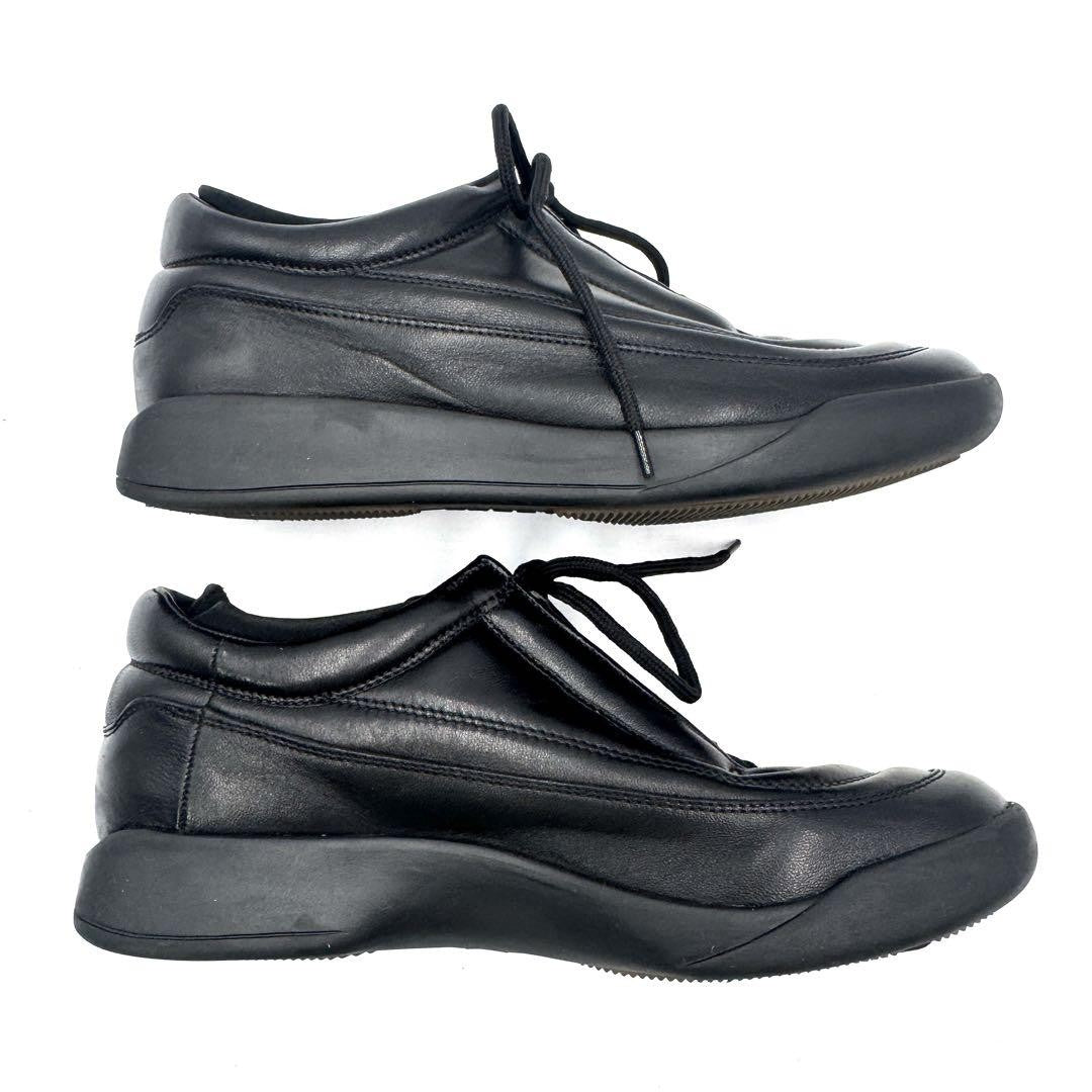 GUCCI Sneakers Shoes Low-Cut EU 37.5 US 7.5 Leather Black Authentic