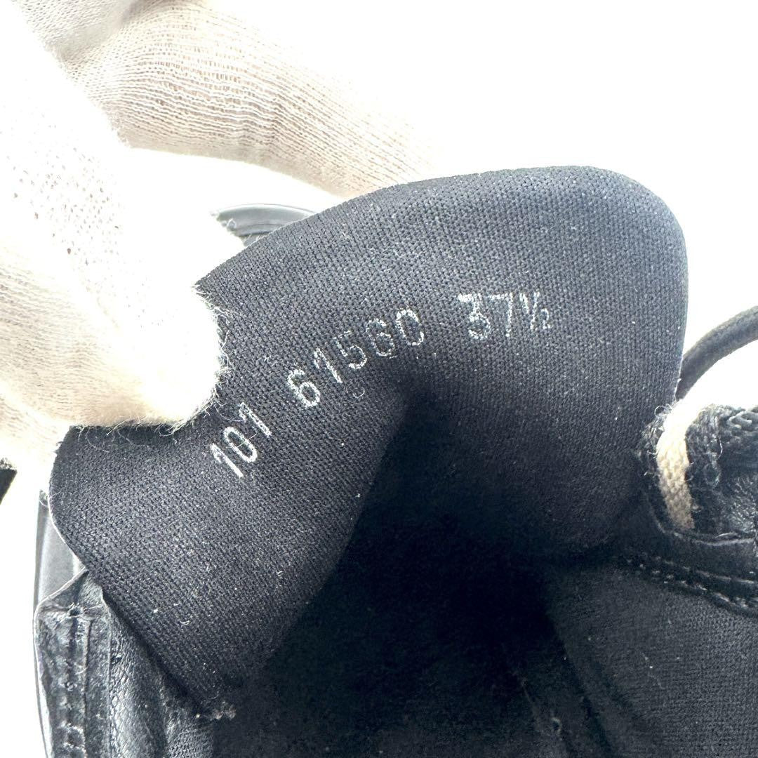GUCCI Sneakers Shoes Low-Cut EU 37.5 US 7.5 Leather Black Authentic