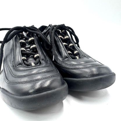 GUCCI Sneakers Shoes Low-Cut EU 37.5 US 7.5 Leather Black Authentic
