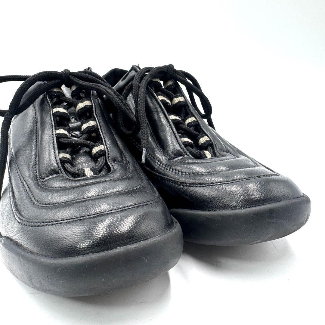 GUCCI Sneakers Shoes Low-Cut EU 37.5 US 7.5 Leather Black Authentic