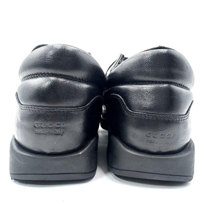 GUCCI Sneakers Shoes Low-Cut EU 37.5 US 7.5 Leather Black Authentic