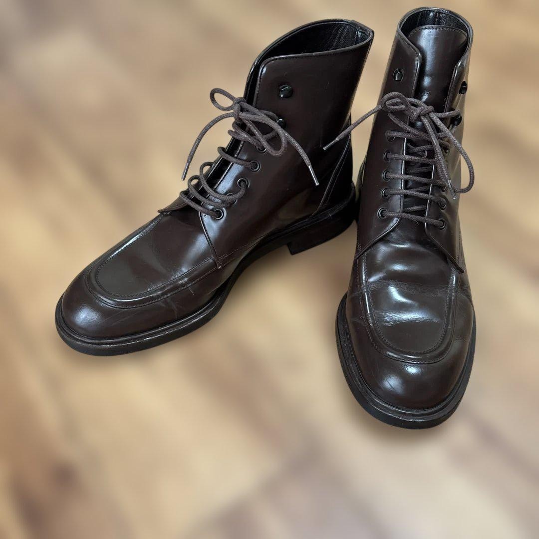 GUCCI Lace-up Boots Shoes EU 37.0 US 7.0 Dark Brown Authentic