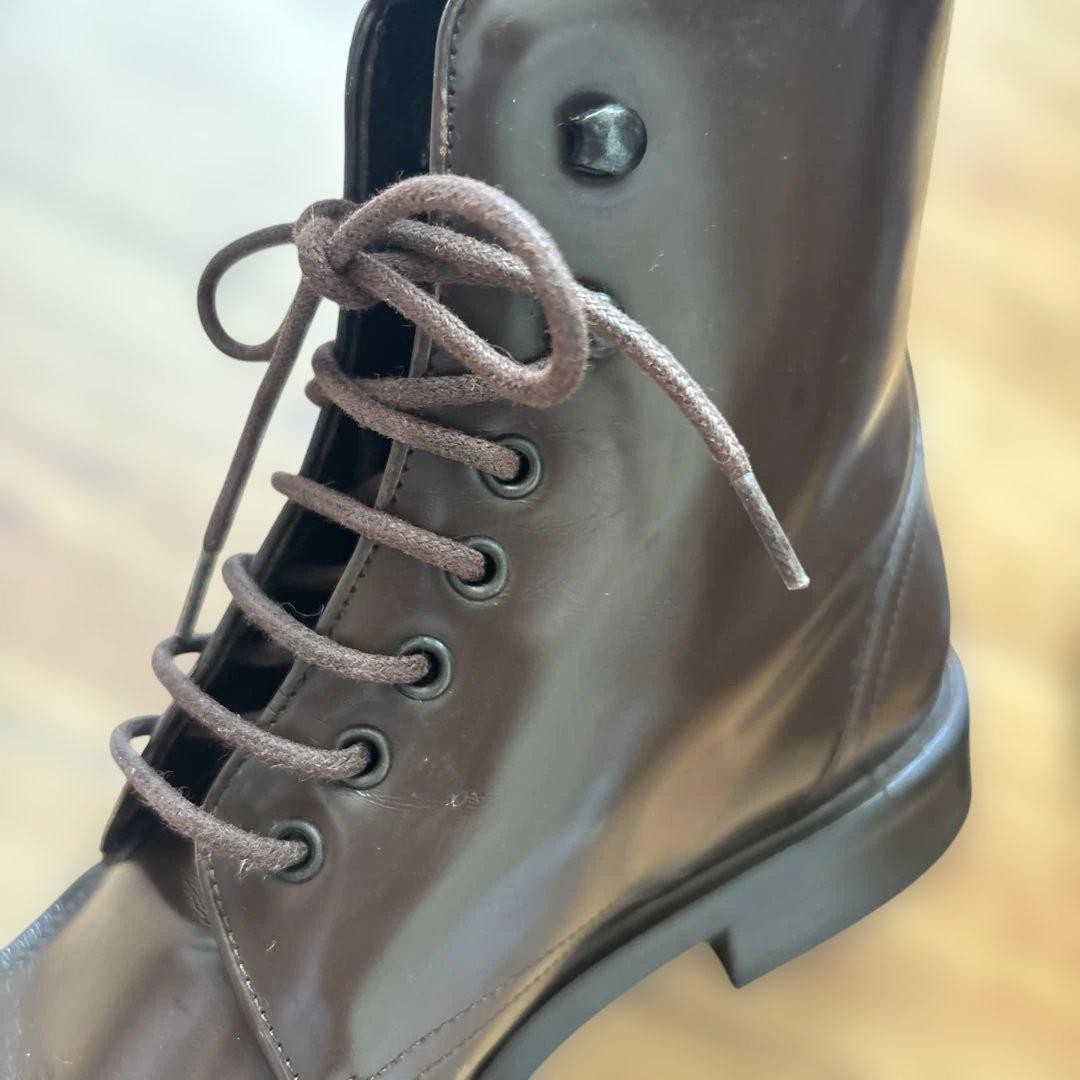 GUCCI Lace-up Boots Shoes EU 37.0 US 7.0 Dark Brown Authentic