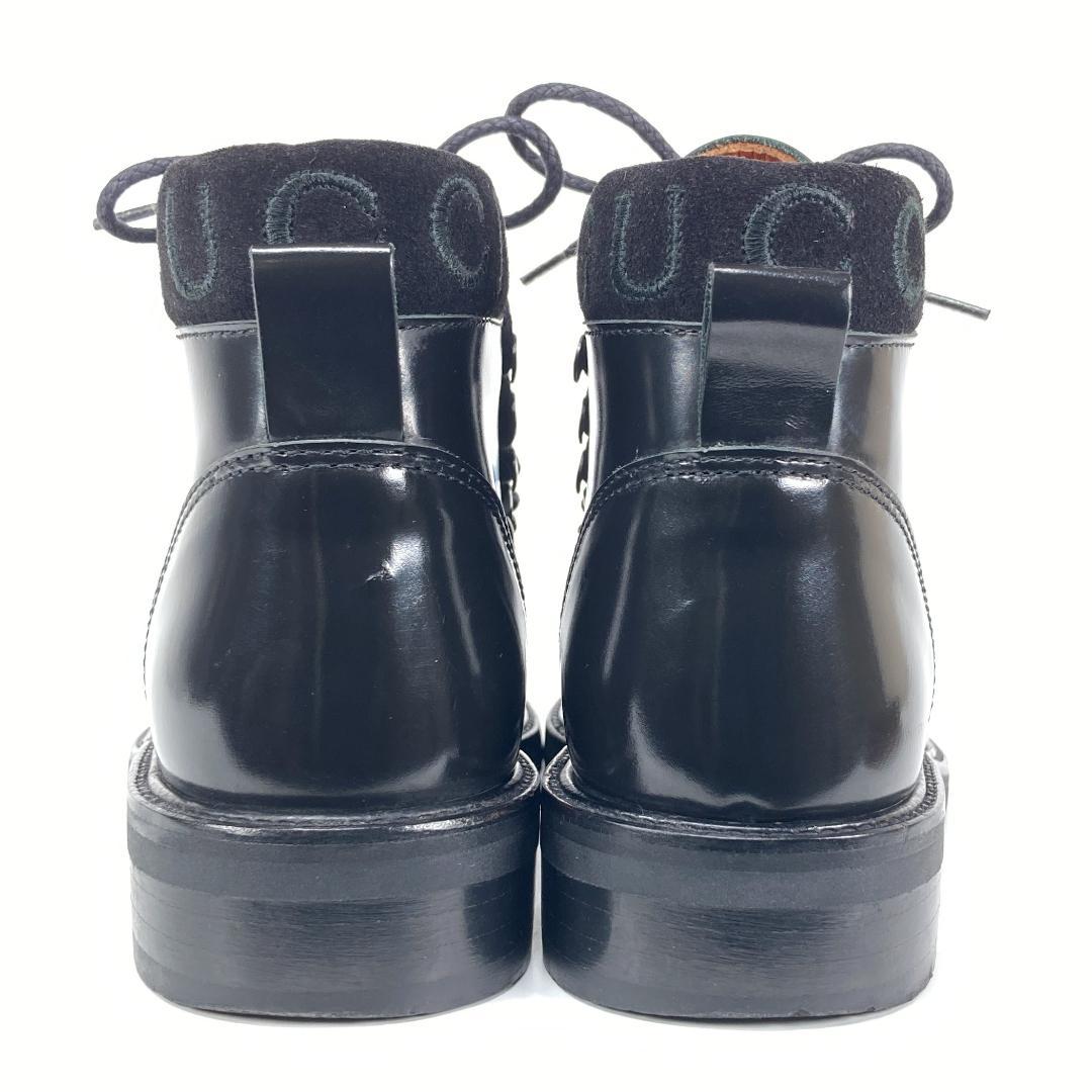 GUCCI Short Boots Shoes EU 37.0 US 7.0 Leather Black Authentic