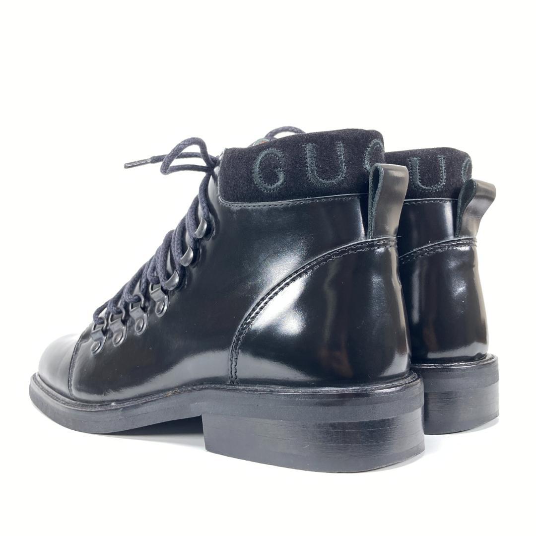 GUCCI Short Boots Shoes EU 37.0 US 7.0 Leather Black Authentic