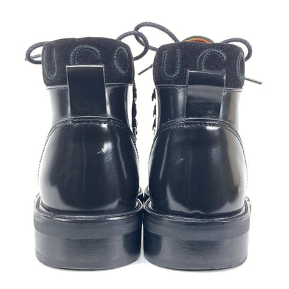 GUCCI Short Boots Shoes EU 37.0 US 7.0 Leather Black Authentic