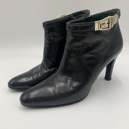 GUCCI Short Boots Shoes EU 36.5 US 6.5 Leather Black Authentic