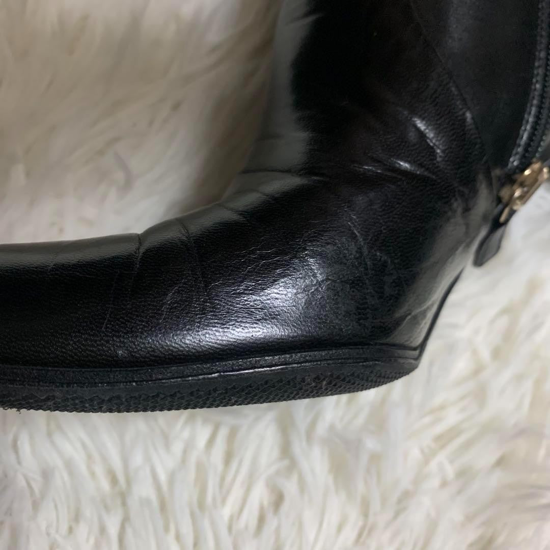 GUCCI Short Boots Shoes EU 36.5 US 6.5 Leather Black Authentic