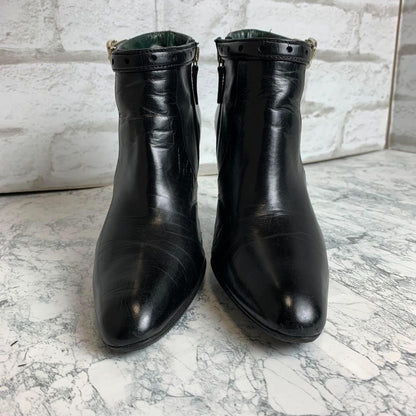 GUCCI Short Boots Shoes EU 36.5 US 6.5 Leather Black Authentic