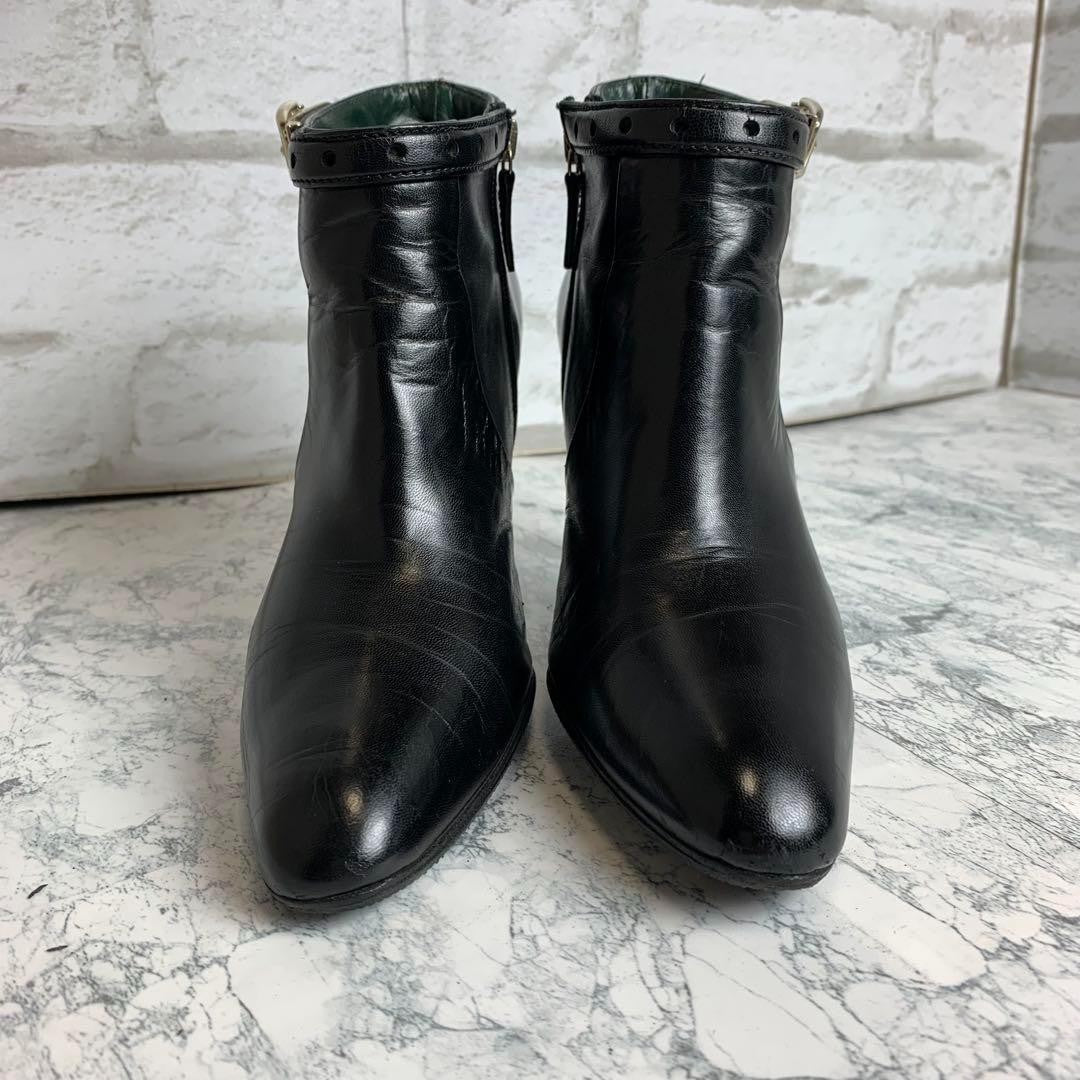 GUCCI Short Boots Shoes EU 36.5 US 6.5 Leather Black Authentic
