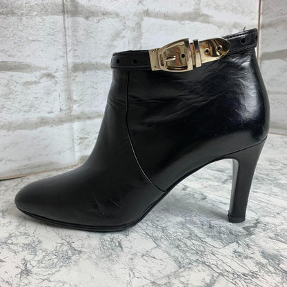 GUCCI Short Boots Shoes EU 36.5 US 6.5 Leather Black Authentic